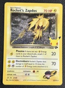 Rocket's Zapdos 15/132 Celebrations Holo Rare Pokemon TCG Card NM - Picture 1 of 2
