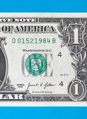 15 February 1984 : D 01521984 B BIRTHDAY Note $1 One Dollar Bill (_15/2/1984) - Image 1 of 3