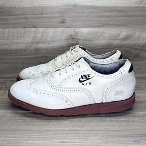 Nike Air Golf Shoes Classic Leather Wing Tip Goretex Spikes Mens Size 9 Cleats - Picture 1 of 10