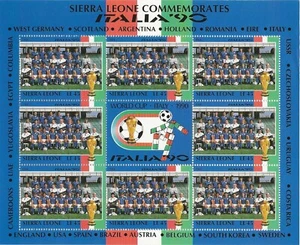 Sierra Leone 1990 - Commemorates Italia '90 (ITALY Football Team) Sheetlet - MNH - Picture 1 of 2