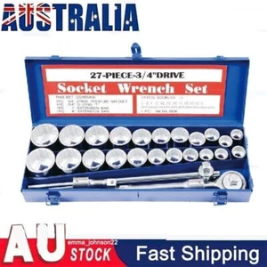 3/4" Drive Socket Set 27-Piece Heavy Duty Truck Wrench Spanner Ratchet - Picture 1 of 10
