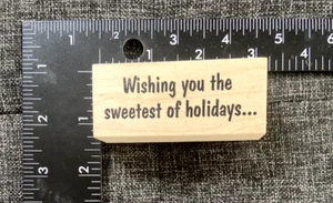 Stampa Rosa WM Rubber Stamp Wishing You The Sweetest Of Holidays 11-2028 NEW VTG - Picture 1 of 3