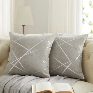 Decorative Couch Pillow Covers 24 x24Sofa Thick Cushion Pillow CoversSquare G... - Picture 1 of 7
