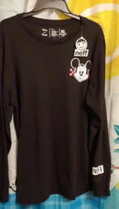 Neff UNISEX Black LS Disney MIckey Mouse Knit Shirt XL NWT Read Measurements! - Picture 1 of 3