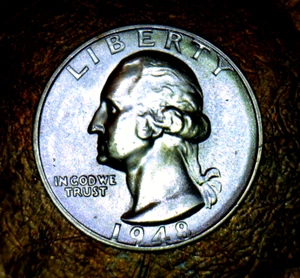 1948 S/S Washington Quarter UNCIRCULATED DIE CRACK AT BASE OF BUST RIM ERROR - Picture 1 of 11