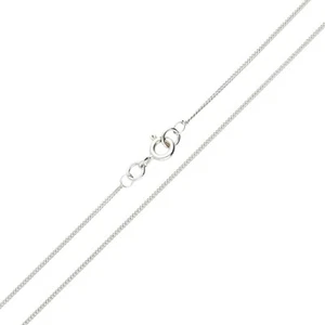 Ladies 18ct White Gold 1mm Filed Curb Chain - Picture 1 of 2