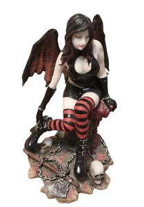 Veronese Design Statue 2008 Figur Gothic Mädchen Engel dunkle Flügel Vamp Schädel Fantasie - Bild 1 von 20