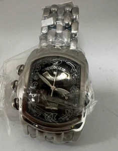New Invicta 2219 Swiss Stainless Steel Black Face Watch W/ Genuine Diamonds - Picture 1 of 5