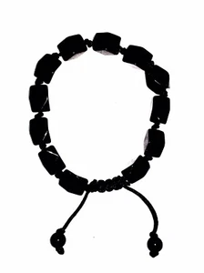 Schwarzer Obsidian Perlen verstellbares Armband - x5 Stück - Bild 1 von 1