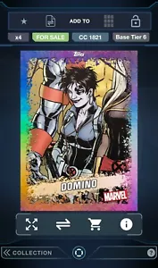 Topps Marvel Collect RAINBOW DIAMOND EXCLUSIVE 2020 BASE TIER 6 DOMINO - Picture 1 of 1
