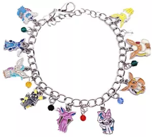 Eevee Evolutions Assorted Charms Metal Charm Bracelet - Picture 1 of 1