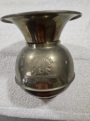 Tapón de latón cortado tabaco para masticar marca piel roja estilo vintage 9" X 10" Foto 1 de 4