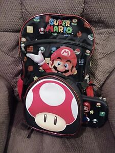 NINTENDO Super Mario Fun 17" Backpack Set New Without Tags