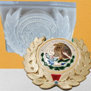 Jello Molds Plastic Molde Mexicano en Forma Escudo de Bandera de Mexico Aguila