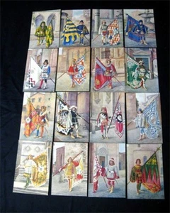 ITALY PALIO HORSE RACE SET OF FLAG BEARER CARDS (16) 1930s MINT - Picture 1 of 2