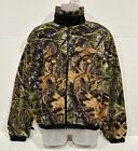 Vintage Browning Camo Fleece Bomber Jacket Mossy Oak Obsession Size M Hunting