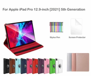  360°Rotate PU Leather cover case for Apple iPad Pro 12.9-inch (2021) 5th Gen - Picture 1 of 13