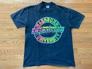 VTG Velva Sheen Washburn University Shirt Ichabods Single Stitch 80s Sz L Rainbo - Picture 1 of 5