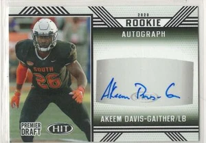 AKEEM DAVIS-GAITHER 2020 SAGE Premier Draft Low BLACK AUTOGRAPH auto APP STATE - Picture 1 of 1
