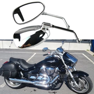 Chrome Motorcycle Rearview Mirrors Suzuki Intruder M1800 Boulevard M109R M50 C90 - Picture 1 of 12