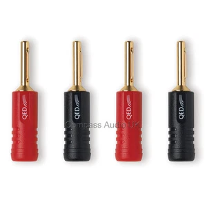 QED SCREWLOC Forte 4 x 4 mm chapados en oro ENCHUFES BANANA Conectores de audio ABS Forte - Imagen 1 de 9