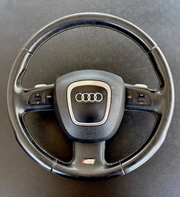 Audi A6 S6 C6 4F Quattro cuero volante bocina paletas OEM Foto 1 de 4