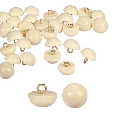 10 botones de madera 0,47" botón de costura con cúpula de hongo con caña, amarillo Foto 1 de 4