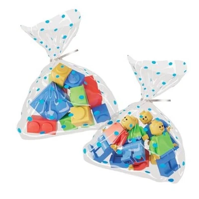  Bolsas para violonchelo Blue Dots 5x7 pulgadas - Corbata torcida plateada - Elegantes puntos azules 5x7" Foto 1 de 4