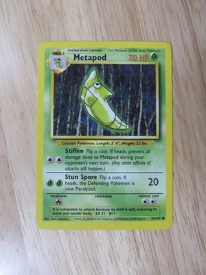 Pokemon TCG - Metapod 54/102 Base Set común LP Foto 1 de 2
