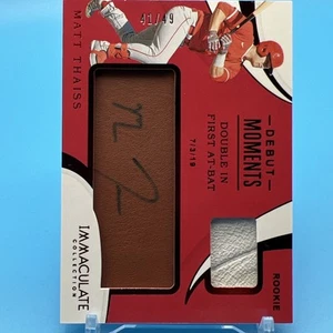 2020 Panini Immaculate Debut Moments Relics 41/49 Matt Thaiss Rookie Auto RC - Picture 1 of 2