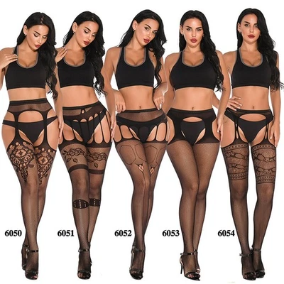 Women Fishnet Net Mesh Socks Stockings Tights Pantyhose Sexy Vintage Fake Tattoo - Image 1 of 4
