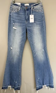Vervet Bella High Rise Flare Jeans Women’s 32 Hem Detail Stretch Denim NWT - Picture 1 of 13