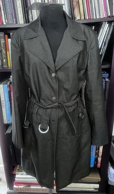 令人惊叹的复古 Exspress 弹力复古木炭风衣 — 第 1/4 张图片