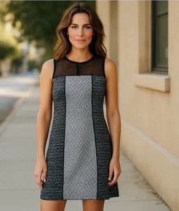 Xhilaration Dress Women Small Sleeveless Exposed Zipper black white - Picture 1 of 7