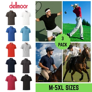 Herren Poloshirts 3er Pack Reine Baumwolle Kurzarm Multipack Poloshirt für Männer - Bild 1 von 36