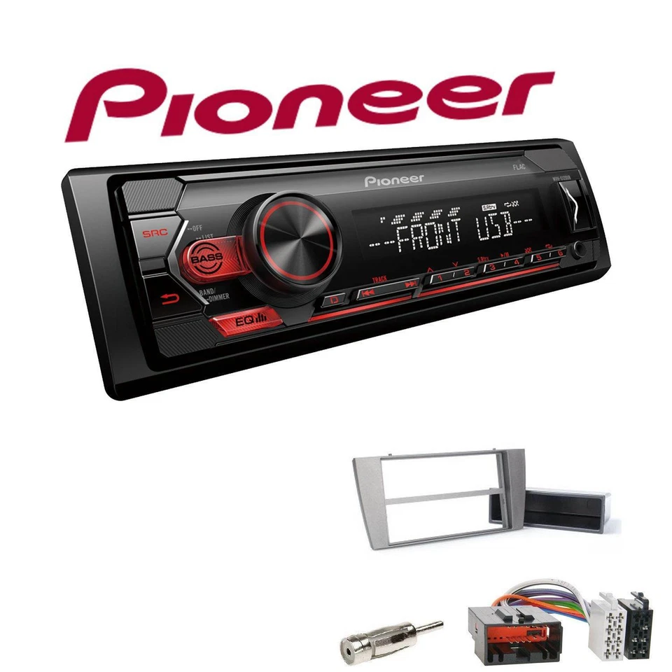Pioneer 1-DIN Autoradio USB AUX Android Set für Jaguar S-Type ab 2002 anthrazit