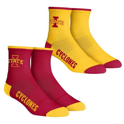 Youth Rock Em Socks Iowa State Cyclones Core Team 2-Pack Quarter Length Sock Set Cover