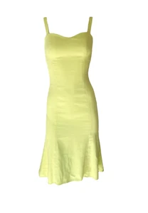Vestido Versace Jeans Couture vintage con tiras en verde lima/amarillo - Talla XS - Imagen 1 de 9