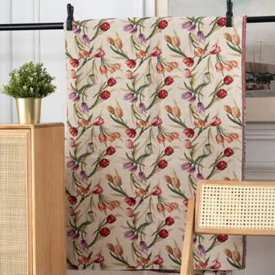 Vintage Tulips French Jacquard Tapestry Upholstery Fabric for Sewing by the yard - Image 1 of 4