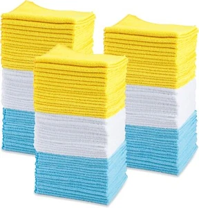 144-Pack Microfiber Car Cloths, 16"x12",Absorbent, Lint-Free,Washable,Multicolor - Picture 1 of 8