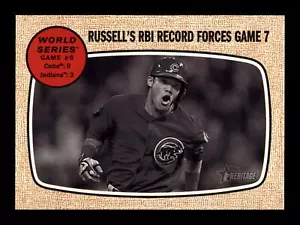 2017 Topps Heritage #156 (Addison) Russell's RBI Record Forces Game 7 Cubs - Foto 1 di 2