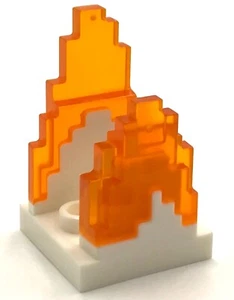 Lego New White Wave Pixelated Flame on Plate 2 x 2 with 2 Studs in Center Fire - Picture 1 of 1