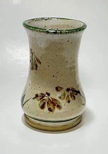 Jarrón de cerámica de estudio vintage arrojado a mano loza pintado a mano floral boho - Imagen 1 de 10
