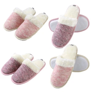 Women Soft Foam Sole Warm Indoor Bedroom Woven Cotton Shoes Anti Slip Slippers - Picture 1 of 25