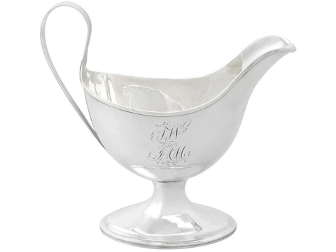 Antique Georgian Newcastle Sterling Silver Gravy Boat by Robert Pinkney Cover