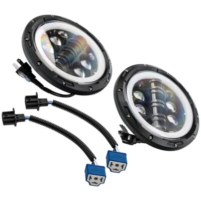 7英寸圆形LED车头灯适用于吉普牧马人Sport JK JL TJ LJ CJ 2包 — 第 1/4 张图片