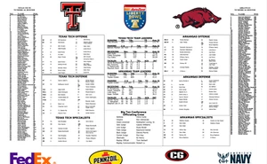 2024 Liberty Bowl Texas Tech Arkansas Razorbacks Flip Card Program - Picture 1 of 1