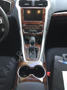 INTERIOR WOOD DASH TRIM KIT FIT FORD FUSION SE SEL 2017 2018 2019 2020 TITANIUM - Picture 1 of 10