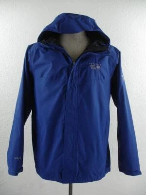 Men's M Mountain Hardwear Dry.Q Waterproof Snowboard Rain Hooded Jacket Blue Zip - Image 1 of 4