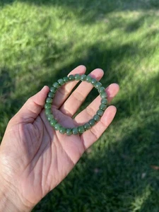 Echtes Nephrit Jade 8 x 6 mm Perlenarmband A924 1 - Bild 1 von 14